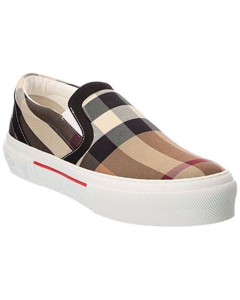 slip on burberry sneakers|Burberry checked canvas sneakers.